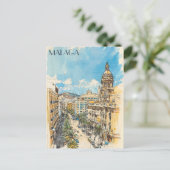 Malaga Spanje Reizen Briefkaart (Staand voorkant)