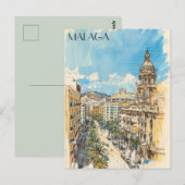 Malaga Spanje Reizen Briefkaart (Voorkant / Achterkant)