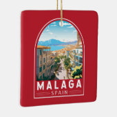Malaga Spanje Reizen Kunst Vintage Keramisch Ornament (Rechts)