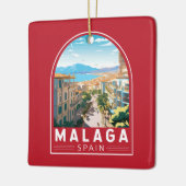 Malaga Spanje Reizen Kunst Vintage Keramisch Ornament (Links)