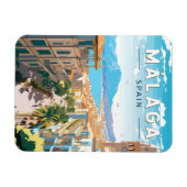 Malaga Spanje Reizen Kunst Vintage Magneet (Horizontaal)