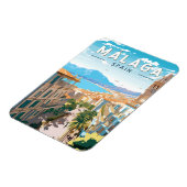 Malaga Spanje Reizen Kunst Vintage Magneet (Linkerzijde)