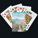 Malaga Spanje Reizen Kunst Vintage Pokerkaarten<br><div class="desc">Málaga retro vector reisontwerp. Gelegen langs de zonovergoten kusten van Zuid-Spanje,  Malaga wenkt reizigers met zijn boeiende mix van rijke geschiedenis,  levendige cultuur en adembenemende natuurlijke schoonheid.</div>