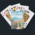 Malaga Spanje Reizen Kunst Vintage Pokerkaarten<br><div class="desc">Málaga retro vector reisontwerp. Gelegen langs de zonovergoten kusten van Zuid-Spanje,  Malaga wenkt reizigers met zijn boeiende mix van rijke geschiedenis,  levendige cultuur en adembenemende natuurlijke schoonheid.</div>