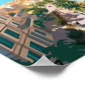 Malaga Spanje Reizen Kunst Vintage Poster (Hoek)