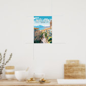 Malaga Spanje Reizen Kunst Vintage Poster (Keuken)
