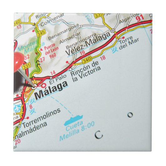 Malaga, Spanje Tegeltje (Voorkant)