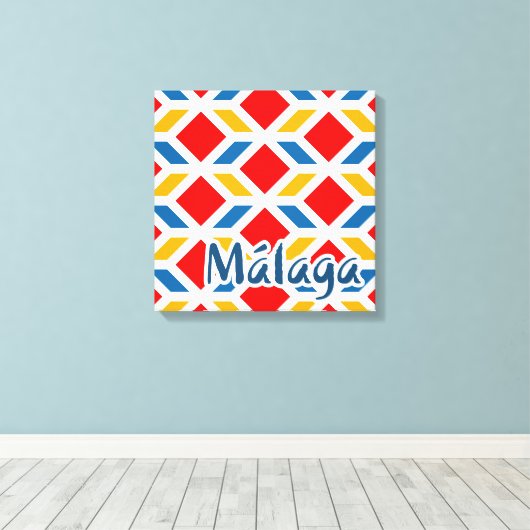 Málaga straat muren 2 canvas afdruk (Insitu (Houten vloer))