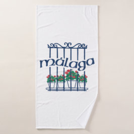 Malaga, window with flowers badhanddoek