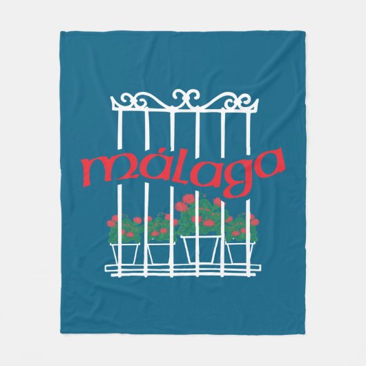 Malaga, window with flowers fleece deken (Voorkant)