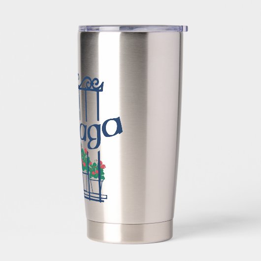 Malaga, window with flowers geïsoleerde drinkbeker (Links)