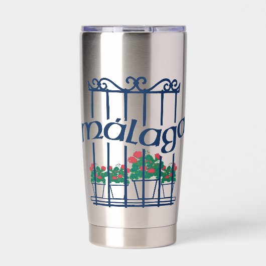 Malaga, window with flowers geïsoleerde drinkbeker (Voorkant)