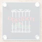 Malaga, window with flowers glazen onderzetter (Achterkant)