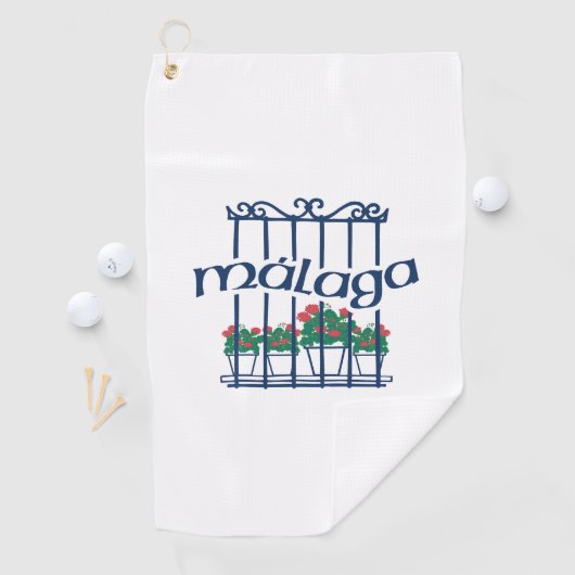 Malaga, window with flowers golfhanddoek (Insitu)