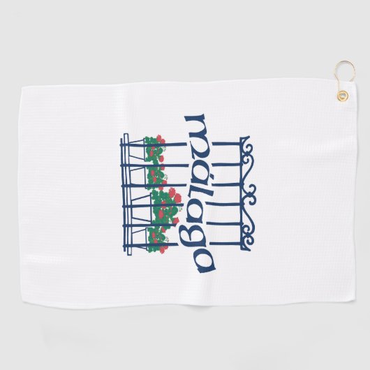 Malaga, window with flowers golfhanddoek (Horizontaal)