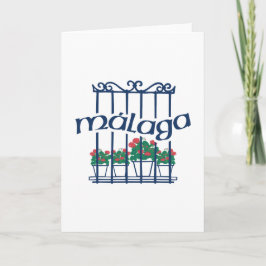 Malaga, window with flowers kaart