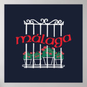 Malaga, window with flowers poster (Voorkant)