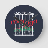 Malaga, window with flowers ronde klok (Voorkant)