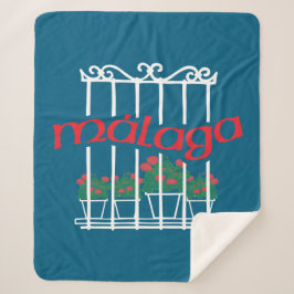 Malaga, window with flowers sherpa deken