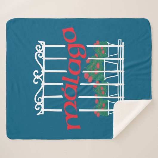 Malaga, window with flowers sherpa deken (Voorkant (horizontaal))