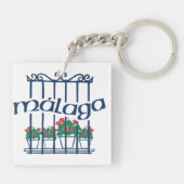 Malaga, window with flowers sleutelhanger (Achterkant)