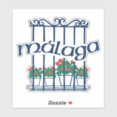 Malaga, window with flowers sticker (Vel)