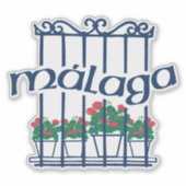 Malaga, window with flowers sticker (Voorkant)