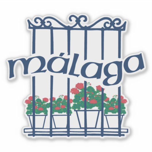 Malaga, window with flowers sticker (Voorkant)