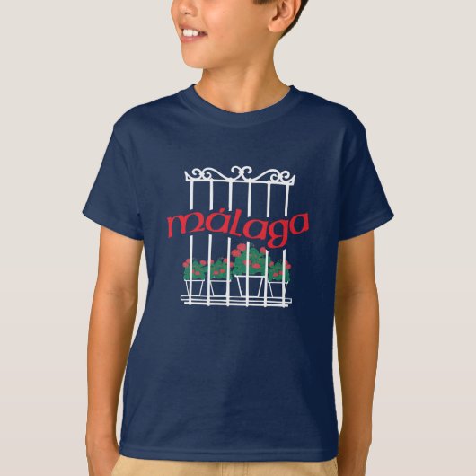 Malaga, window with flowers t-shirt (Voorkant)