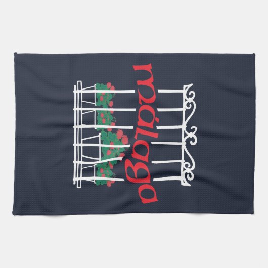 Malaga, window with flowers theedoek (Horizontaal)