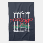 Malaga, window with flowers theedoek (Verticaal)