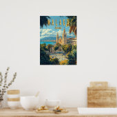 Malaga - Zon, Zee en Spaanse charme Poster (Keuken)