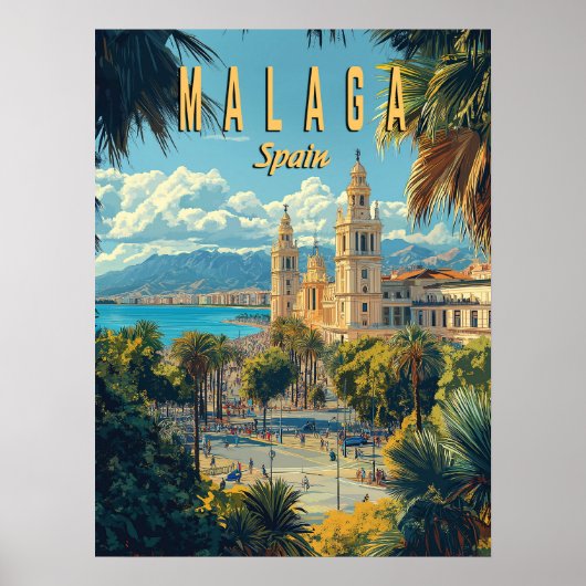 Malaga - Zon, Zee en Spaanse charme Poster (Voorkant)