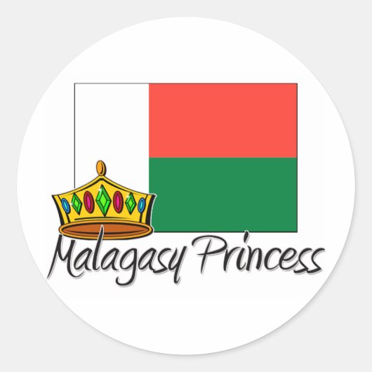 Malagassische prinses ronde sticker (Voorkant)