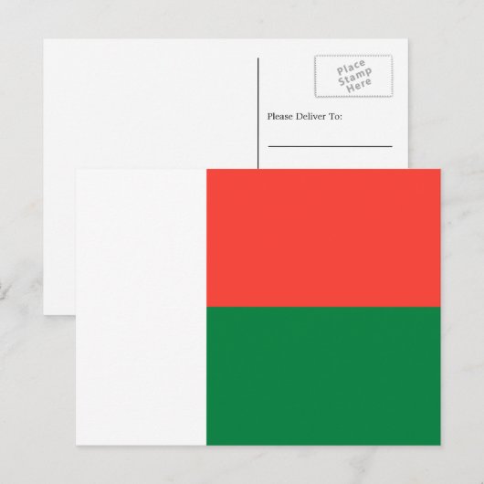 Malagassische vlag, vlag van Madagaskar Briefkaart (Voorkant / Achterkant)