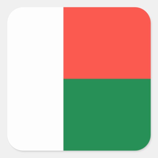 Malagassische vlag, vlag van Madagaskar Vierkante Sticker (Voorkant)