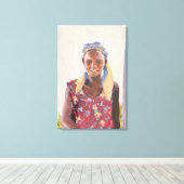 Malagasy Girl 1989 Canvas Afdruk (Insitu (Houten vloer))