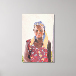 Malagasy Girl 1989 Canvas Afdruk