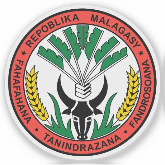 Malagasy Republic seal (1958-1975), Madagascar Sticker (Voorkant)