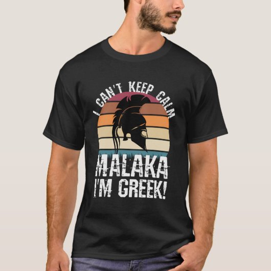 Malaka Ik ben Grieks - Trotse Griekse Spartanen T-shirt (Voorkant)
