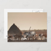 Malakal, dorp Dinka etnische groep Briefkaart (Voorkant / Achterkant)