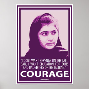 Malala - Afbeelding van Courage (Paarse reeks) Poster