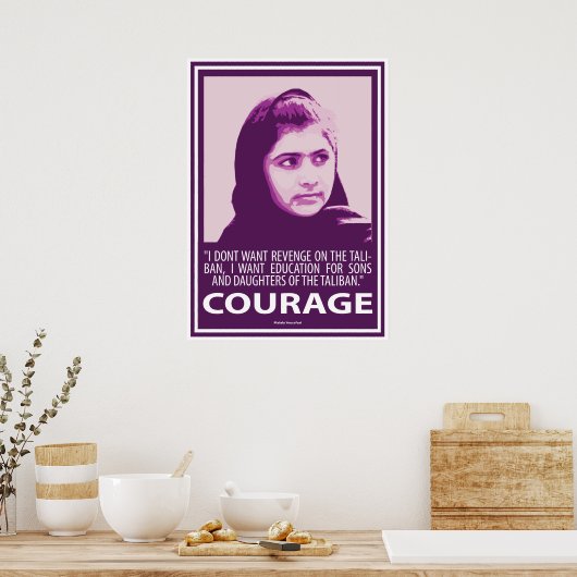 Malala - Afbeelding van Courage (Paarse reeks) Poster (Keuken)