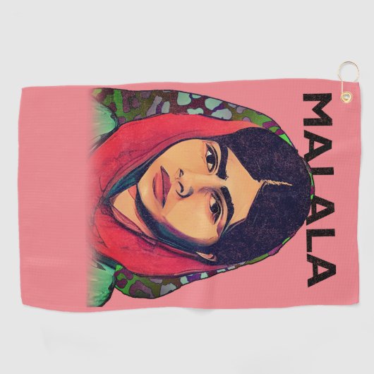Malala Yousafzai, Inspirerend feministische kunst Golfhanddoek (Horizontaal)