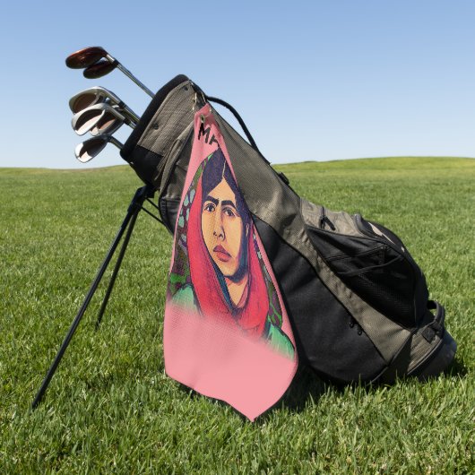 Malala Yousafzai, Inspirerend feministische kunst Golfhanddoek (Groen)