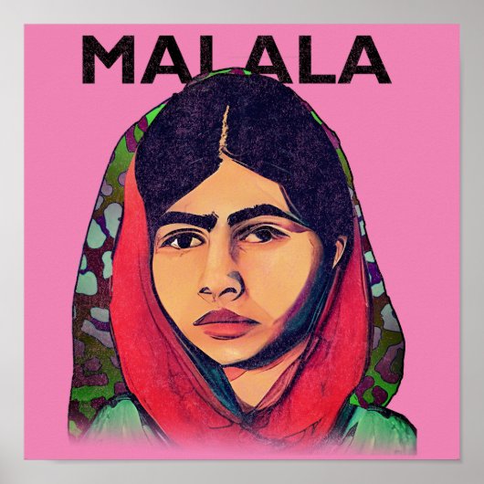 Malala Yousafzai, Inspirerend feministische kunst Poster (Voorkant)