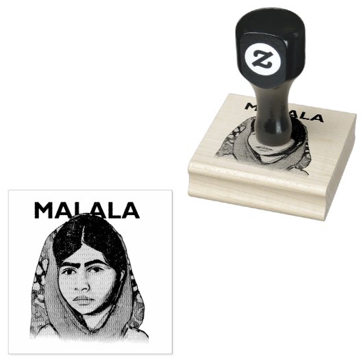Malala Yousafzai, Inspirerend feministische kunst Rubberstempel (Gestempeld)