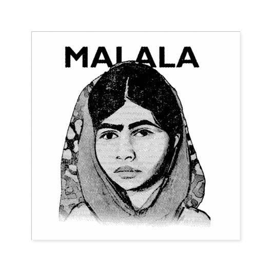 Malala Yousafzai, Inspirerend feministische kunst Rubberstempel (Afrduk)