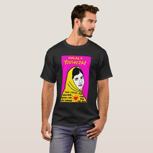 Malala Yousafzai Pop Folk Art friends T-shirt (Voorkant volledig)