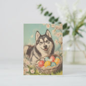 Malamute  Easter Briefkaart (Staand voorkant)